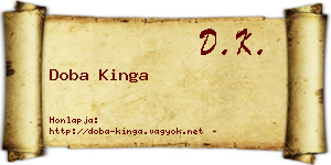 Doba Kinga névjegykártya